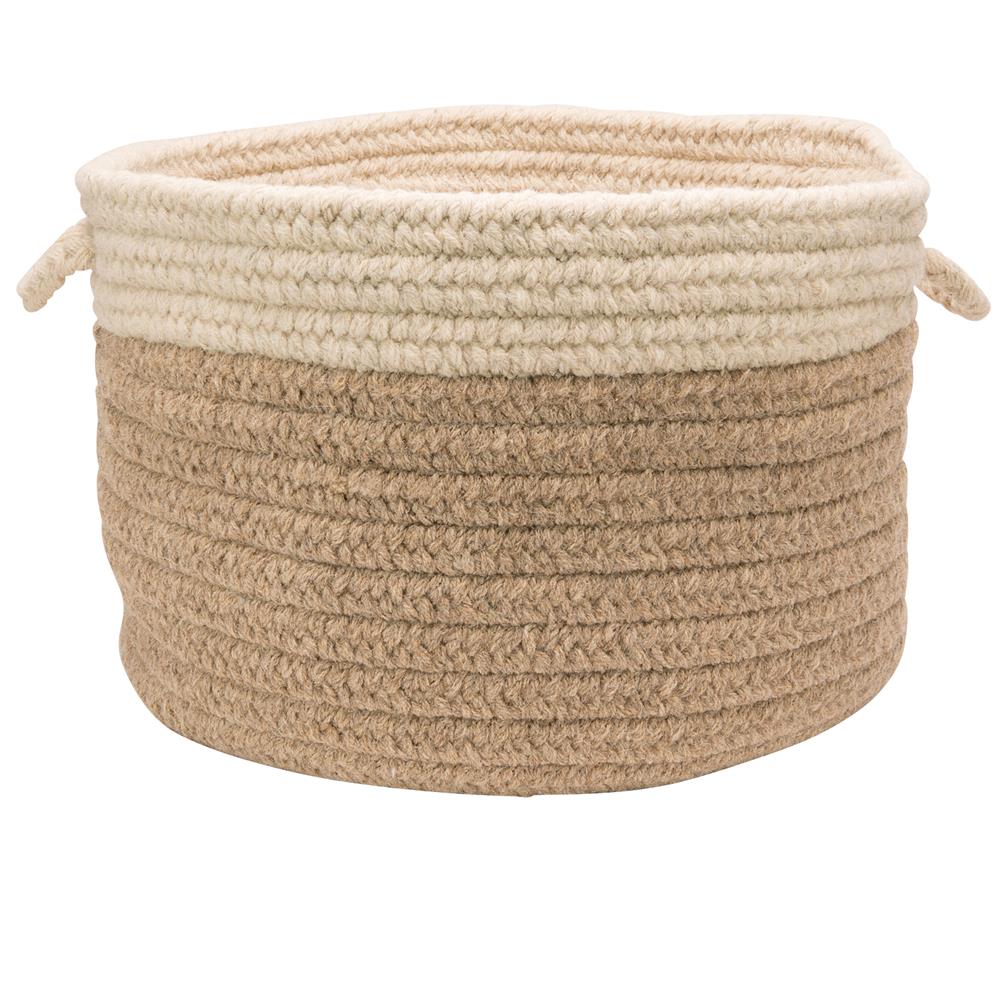 Colonial Mills CN11A014X010 Chunky Nat Wool Dipped Basket - Beige/Nat 14"x10"